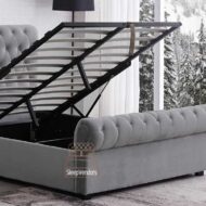 Eva Grey Upholstered Sleigh Bed - Image 3