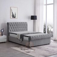 Eva Grey Upholstered Sleigh Bed