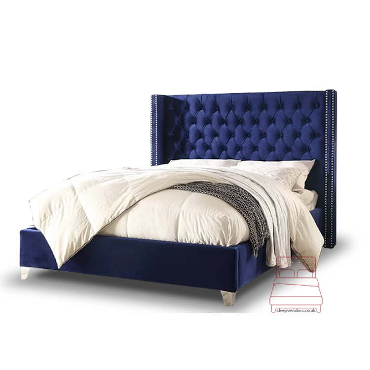 rena.jpg Oxford double Wing Chesterfield Upholstered Bed - Image 1