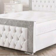 Glitter Fabric Border Leather Sleigh bed - Image 4