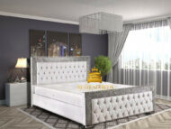 Glitter Fabric Border Leather Sleigh bed - Image 2