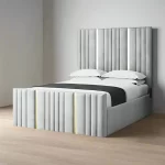 Vertical Line Panel Golden Strips Bed With Storage and Mattress Options
